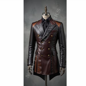 Men's Vintage Tailcoat Jacket Victorian Long Coat Slim