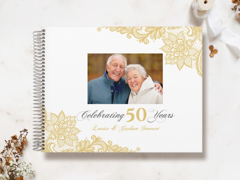 Anniversary Guest Book Anniversary Guestbook Custom Guest Etsy