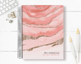 Teacher Planner | Student Planner | 2022 | Lesson Plan | 5 Days Per Week | Homework Planner | Personalized Academic Planner | Pink Ombre