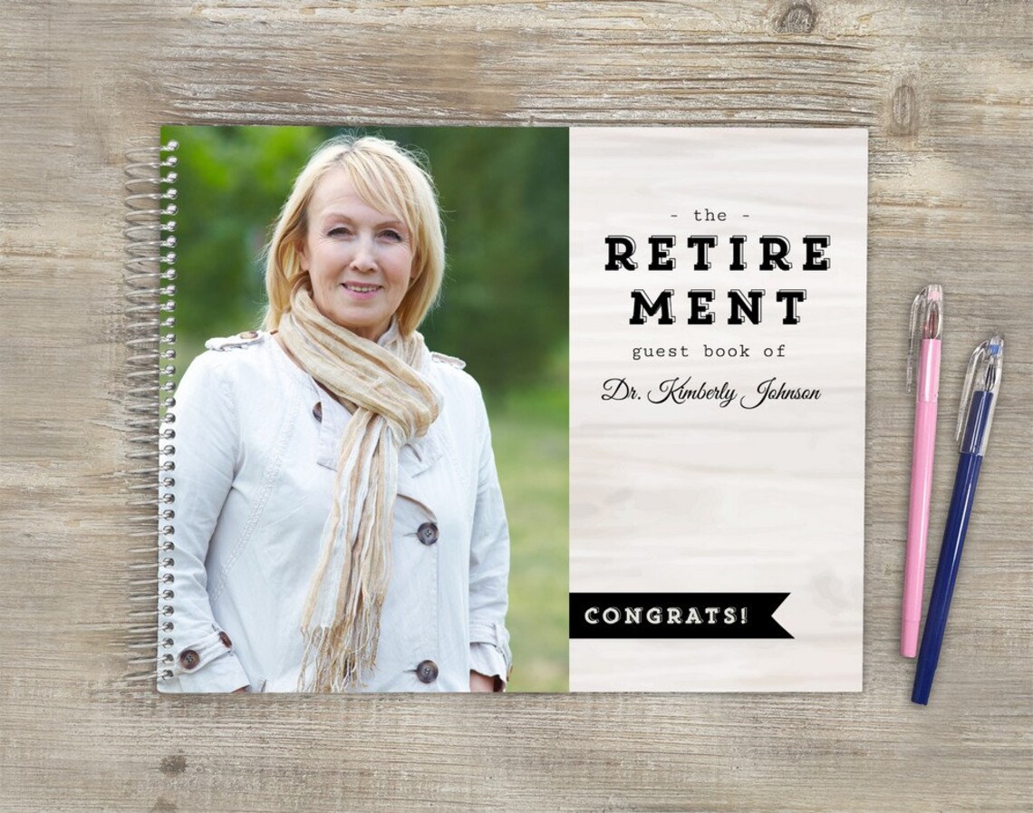 Retirement Guest Book Retirement Guestbook Retirement Etsy