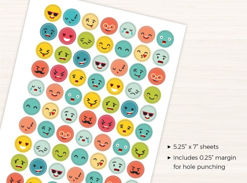 Emoji Stickers Planner Stickers Stickers for Planners Mood Etsy