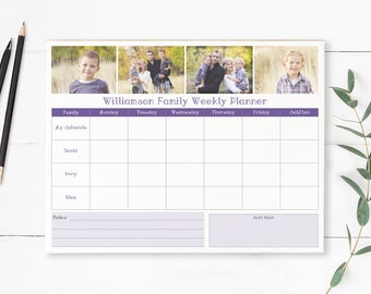 Weekly Notepad | Planning Notepad | Week at a Glance | Desk Notepad | Weekly Schedule | Weekly Desk Notepad| Family Portrait