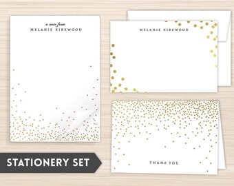 Personalized Stationery Set | Stationery Set | Custom Stationery | Personal Stationery | Custom Gift | Faux Foil Confetti