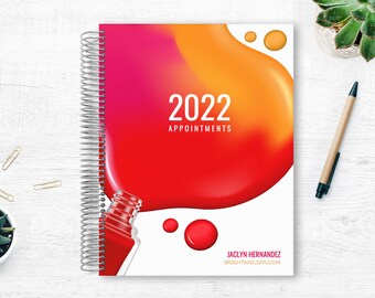 Nail Artist Planner | Appointment Book | Spa Organization | Aesthetician Planner | Event Bookings | Nail Technician | Pink Nail Polish
