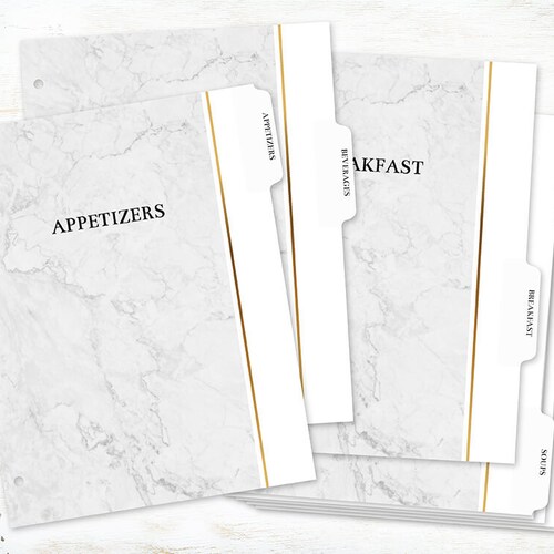 Recipe Binder Tabs Tabs for 3 Ring Binders Recipe Divider Etsy