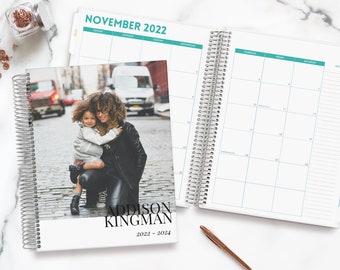 Custom Monthly Grid Planner | 24 Month Planner | Monthly Calendar | Personalized Planning Gift | Gifts for Mom | Modern Type Photo
