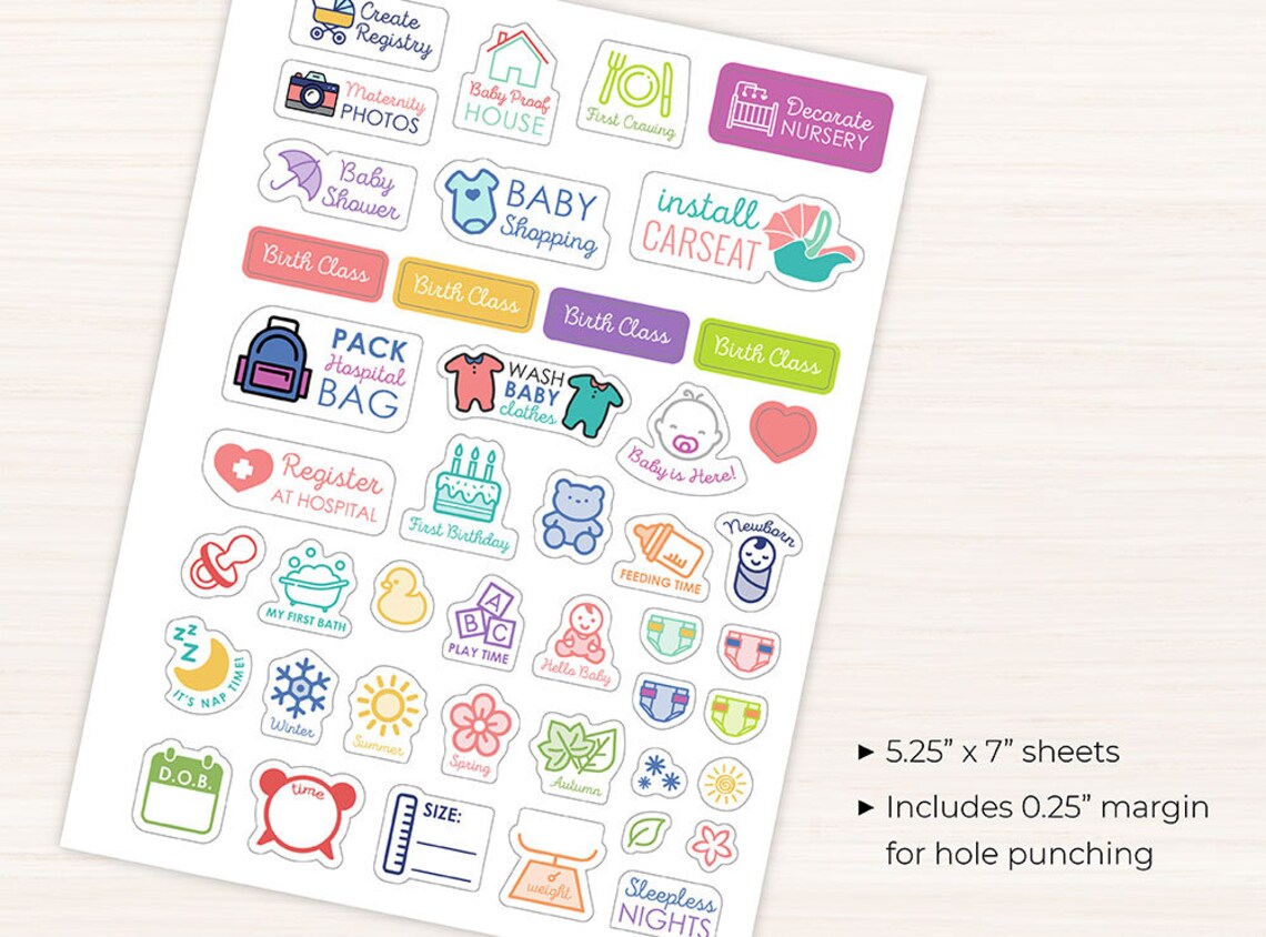 Pregnancy Planner Sticker Set Mom To Be Stickers Baby Etsy