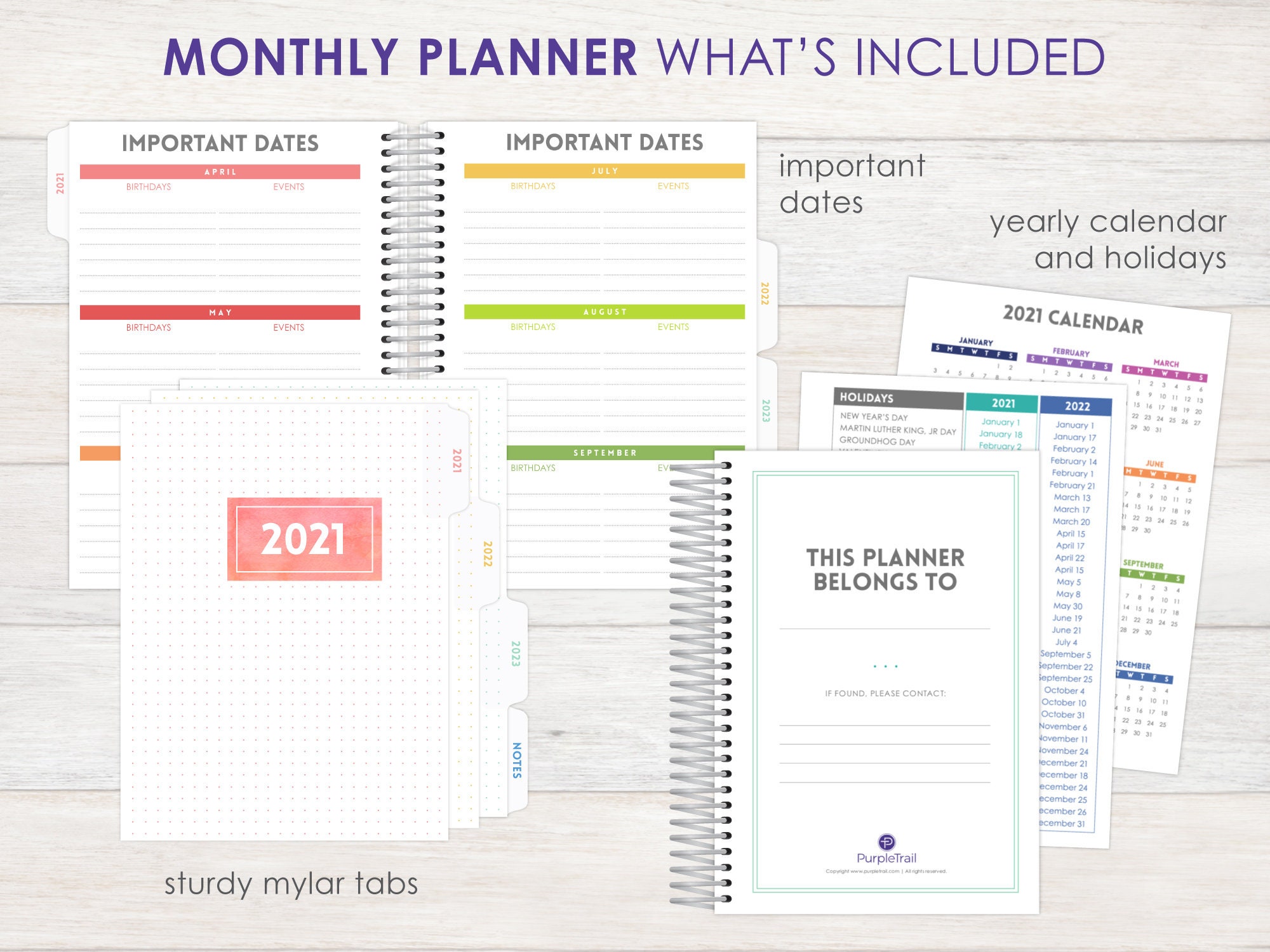 Daily planner monthly planner one page per day planner 3 etsy