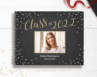 Personalized Guest Book | Graduation Party Book | Graduation Memory Book | Graduation Guestbook | Custom Guestbook | Faux Glitter