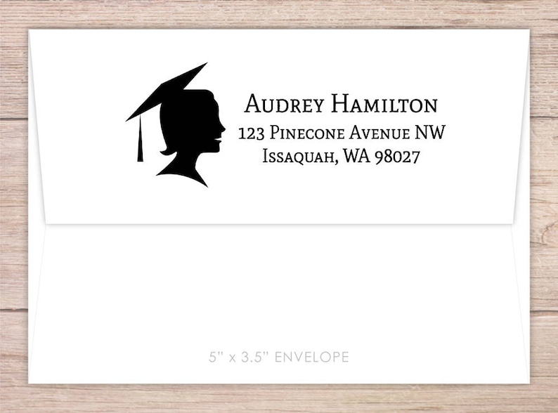 Custom Graduation stamp personalized self inking stamp Silhouette Graduation Address Custom Stamp