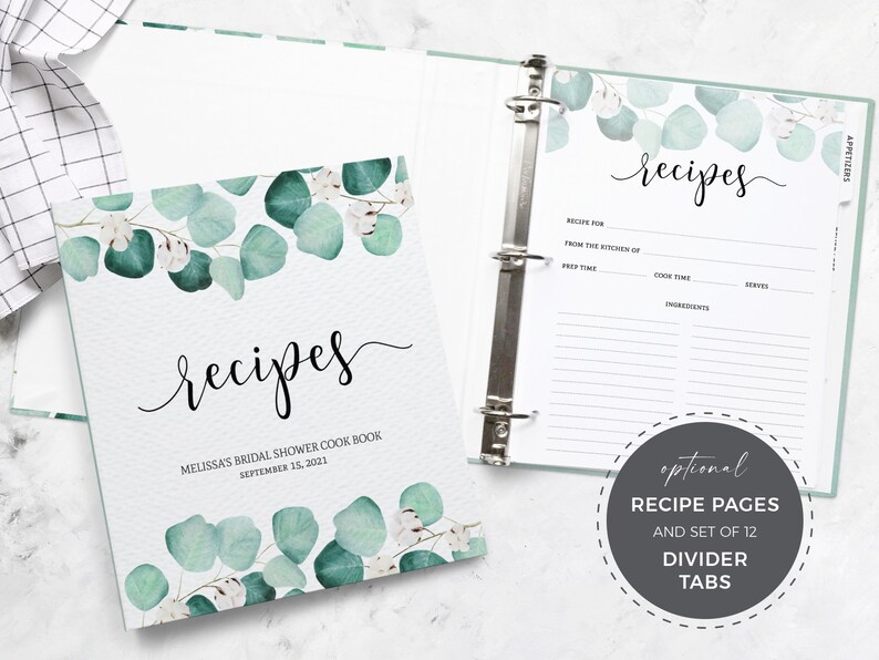 3ring Recipe Binder Set Customized 8.5x11 Binder Recipe Etsy