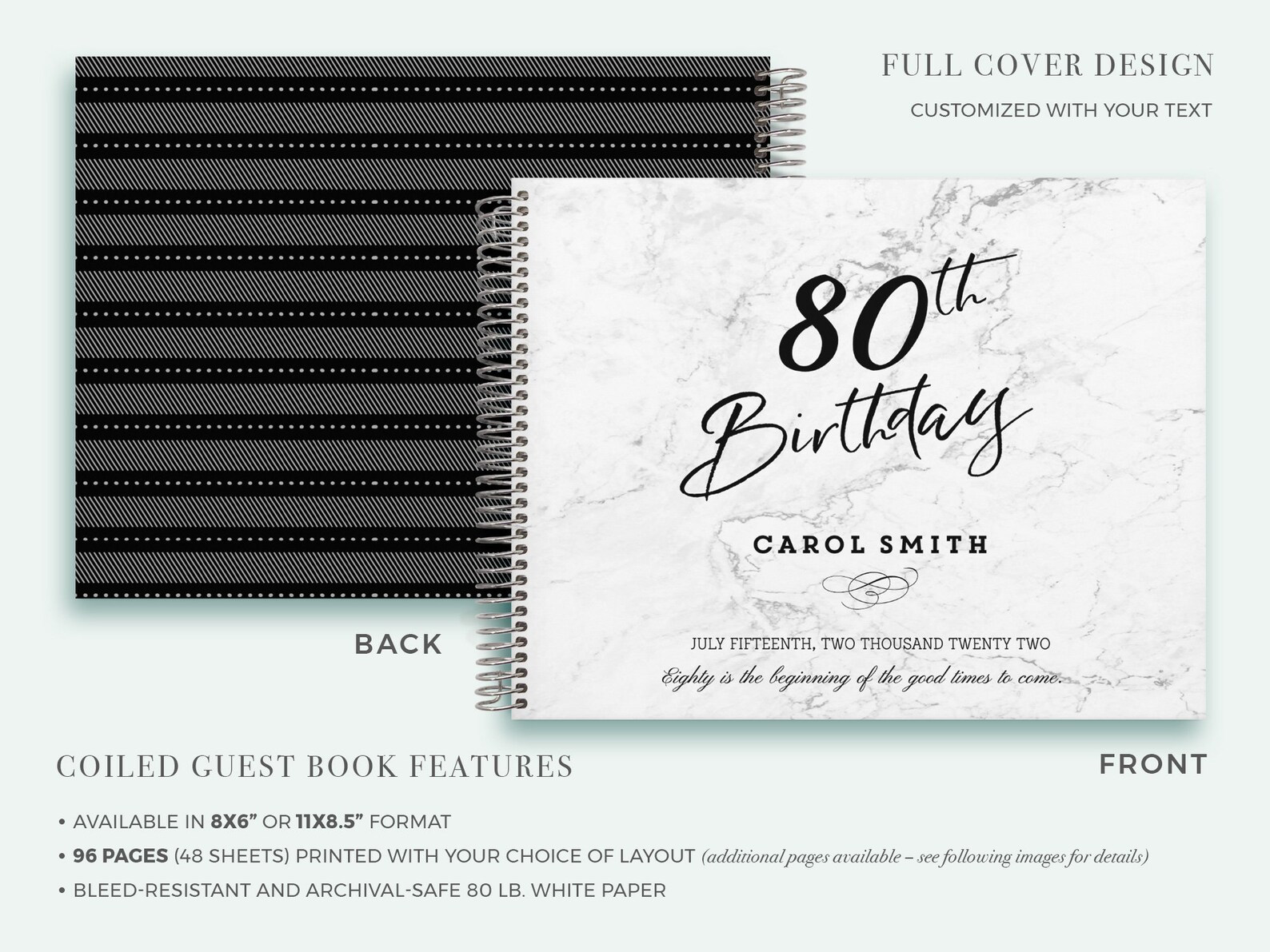 Birthday Guest Book Birthday Guestbook Birthday Custom Etsy