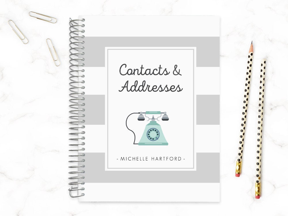 Address Book Personalized Address Book Contacts Book Etsy