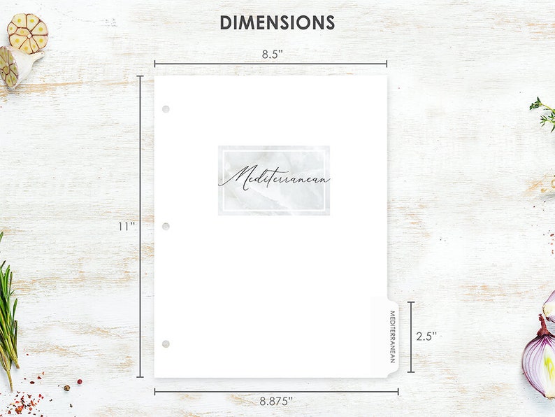 Recipe Binder Tabs Tabs for 3 Ring Binders Recipe Divider Etsy