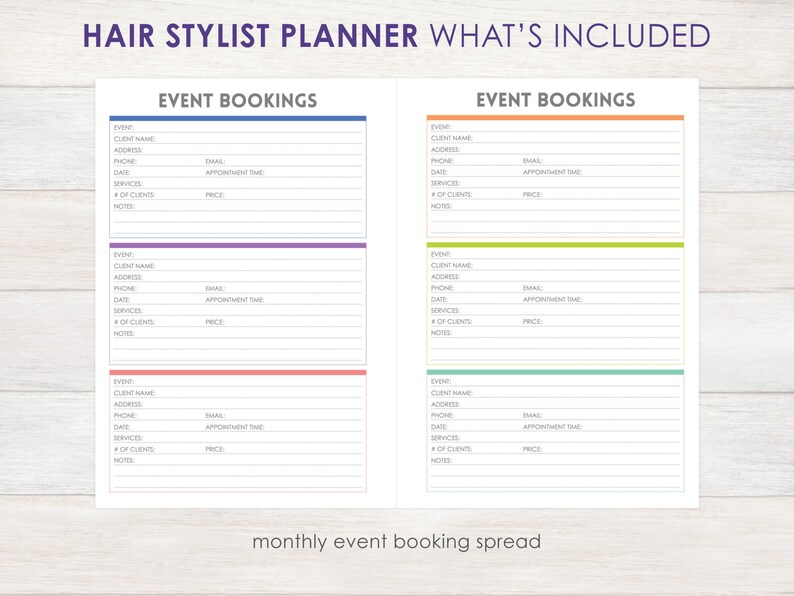 Hair Stylist Planner Appointment Book Salon Organization | Etsy