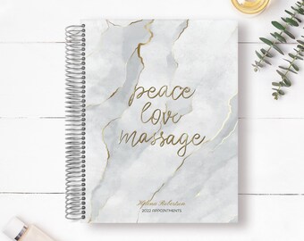 Massage Appointment Planner | Appointment Book | Spa Organization | Esthetician Planner | Massage Therapist Agenda | Peace Love Massage