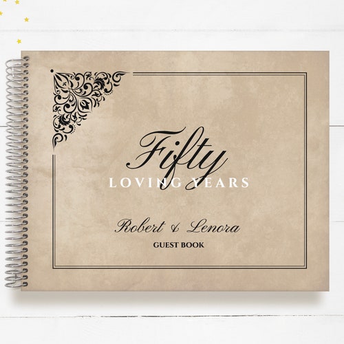 Anniversary Guest Book Anniversary Guestbook Custom Guest Etsy