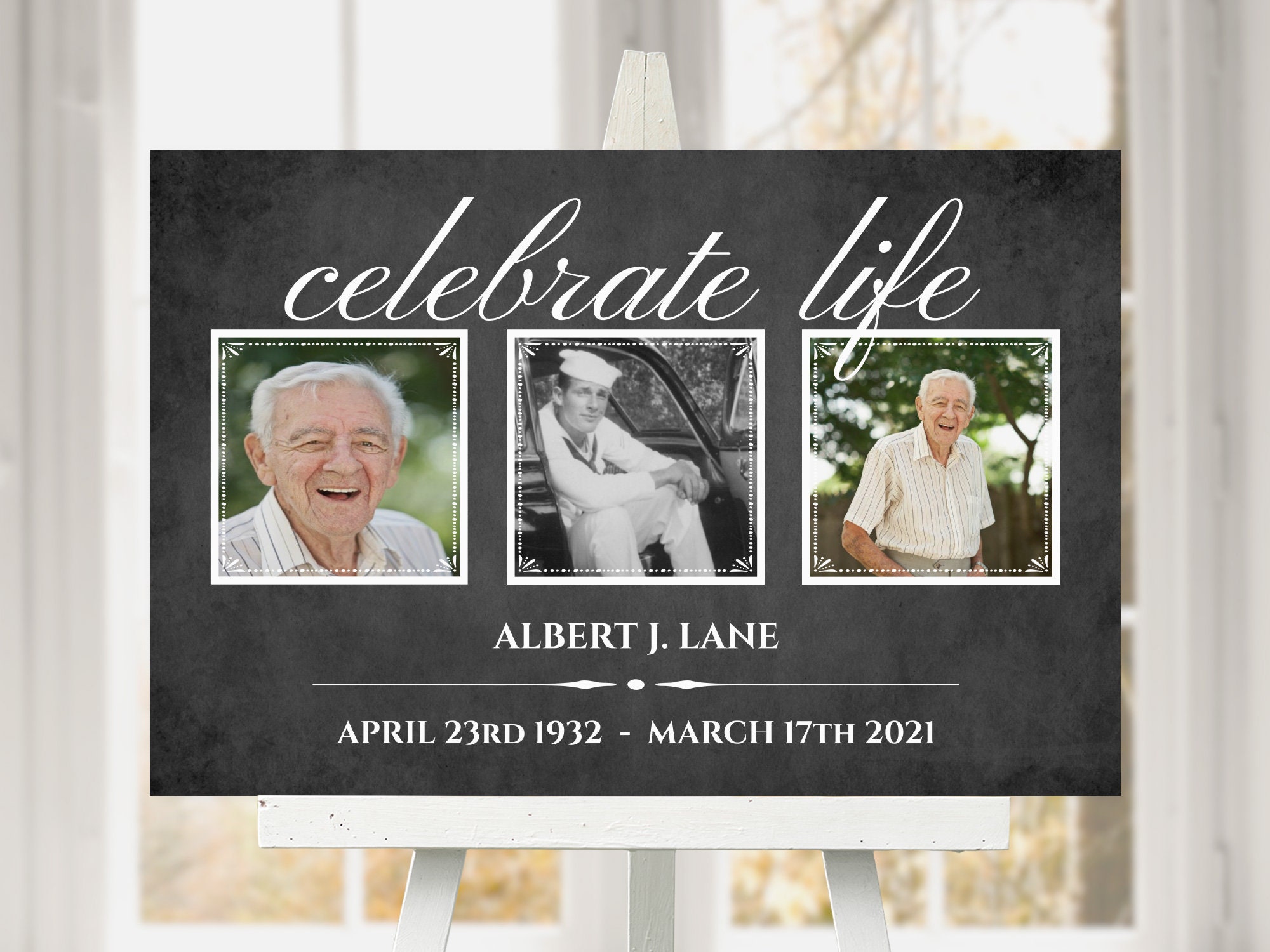 Custom Memorial Poster Funeral Poster Celebration of Life | Etsy