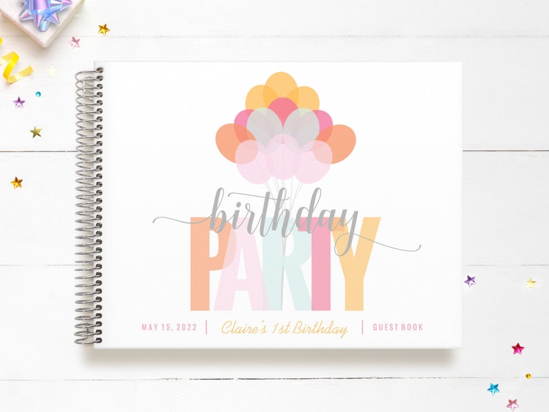 Birthday Guest Book Birthday Guestbook Birthday Custom Etsy