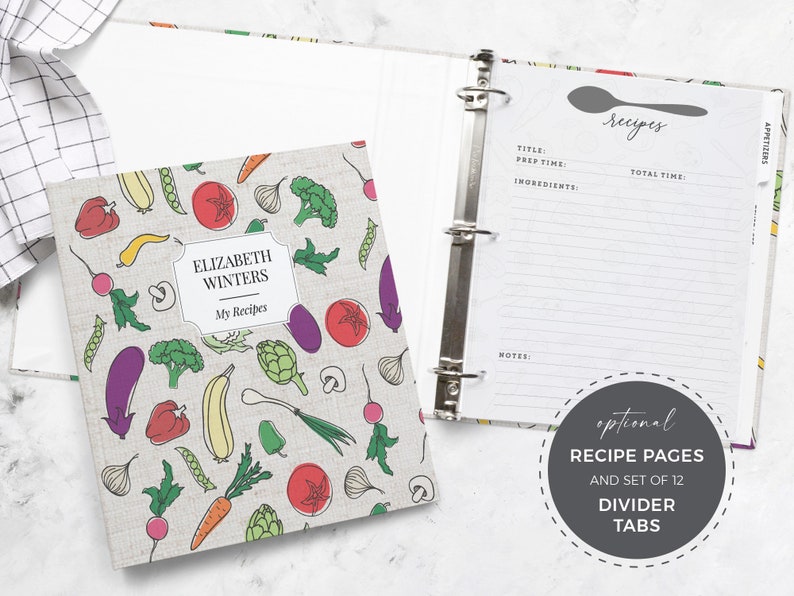 3-ring-recipe-binder-set-customized-8-5x11-binder-recipe-etsy