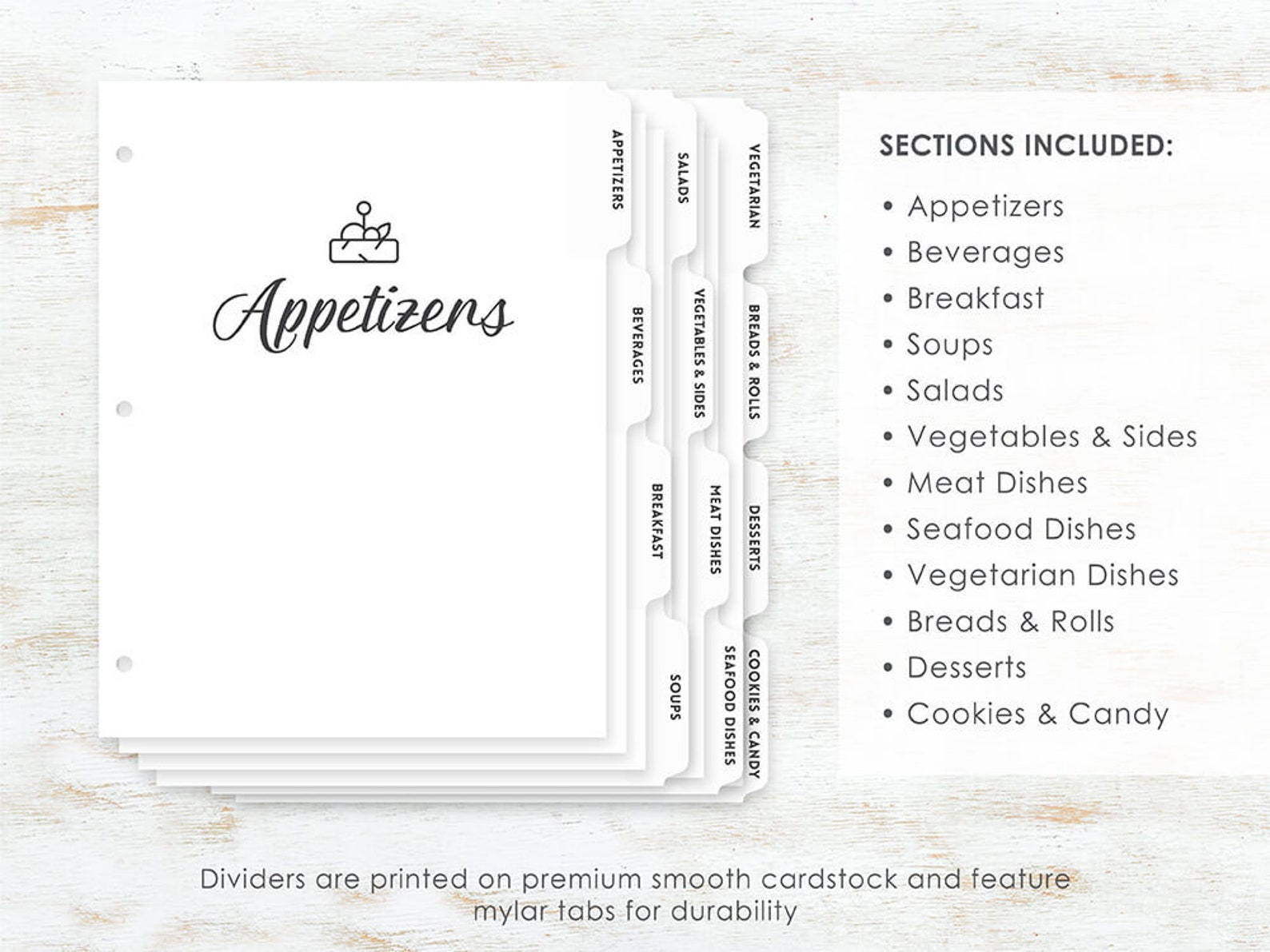 Recipe Binder Tabs Tabs for 3 Ring Binders Recipe Divider Etsy