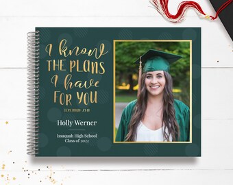 Graduation Party Guest Book | Grad Guestbook | Custom Graduation Guestbook | Personalized Guestbook | Graduation Book | I Know The Plans