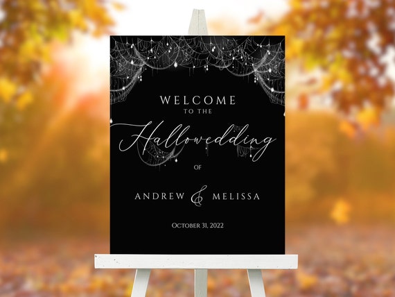 Large Halloween Sign 2022 Halloween Wedding Welcome Sign Custom Wedding Welcome Poster Etsy India