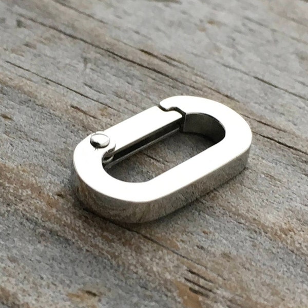 Stainless Steel Hinged Oval Push Clasp