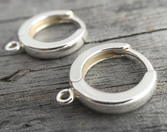 Sterling Silver Huggie Hoop Earring With A Loop