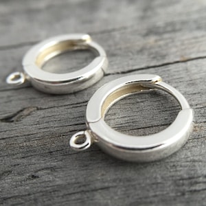 Sterling Silver Huggie Hoop Earring With A Loop