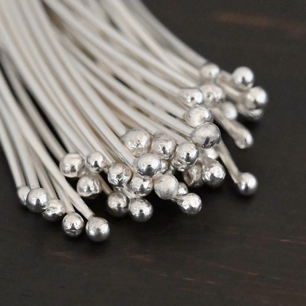 Sterling Silver 18 gauge 3" Ball Headpin