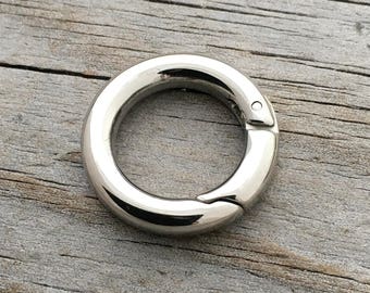 Stainless Steel Hinged Ring Push Clasp