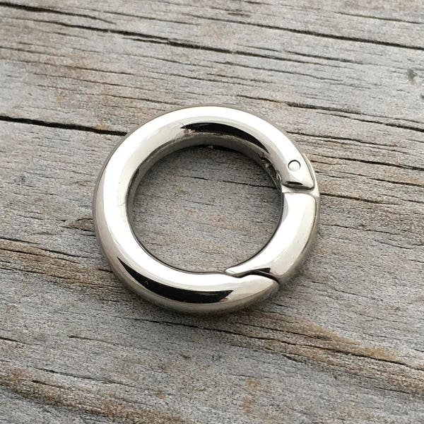 Stainless Steel Hinged Ring Push Clasp