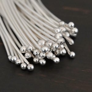 Sterling Silver 22 gauge 3&quot; Ball Headpin