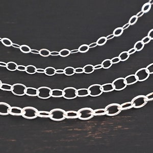 Sterling Silver Oval Extension Chain - By The Foot