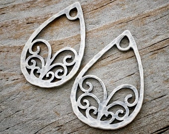 Sterling Silver Ornate Teardrop Chandelier Earring