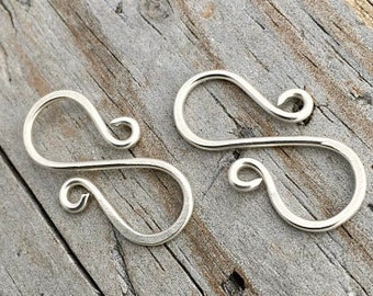5 pcs 17mm sterling silver S hook clasps CSS202