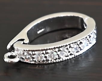 Sterling Silver or Gold Plated CZ Hinged Bail