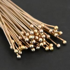 Gold Filled 26 Gauge Ball Headpin 2 inches 10 pcs