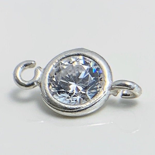 Sterling Silver CZ Link