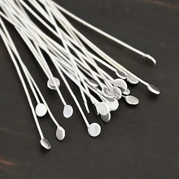 Sterling Silver 3" Round Dot Headpin