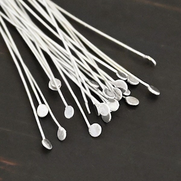 Sterling Silver 2" Round Dot Headpin