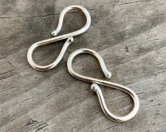 5 pcs 17mm sterling silver S hook clasps CSS202