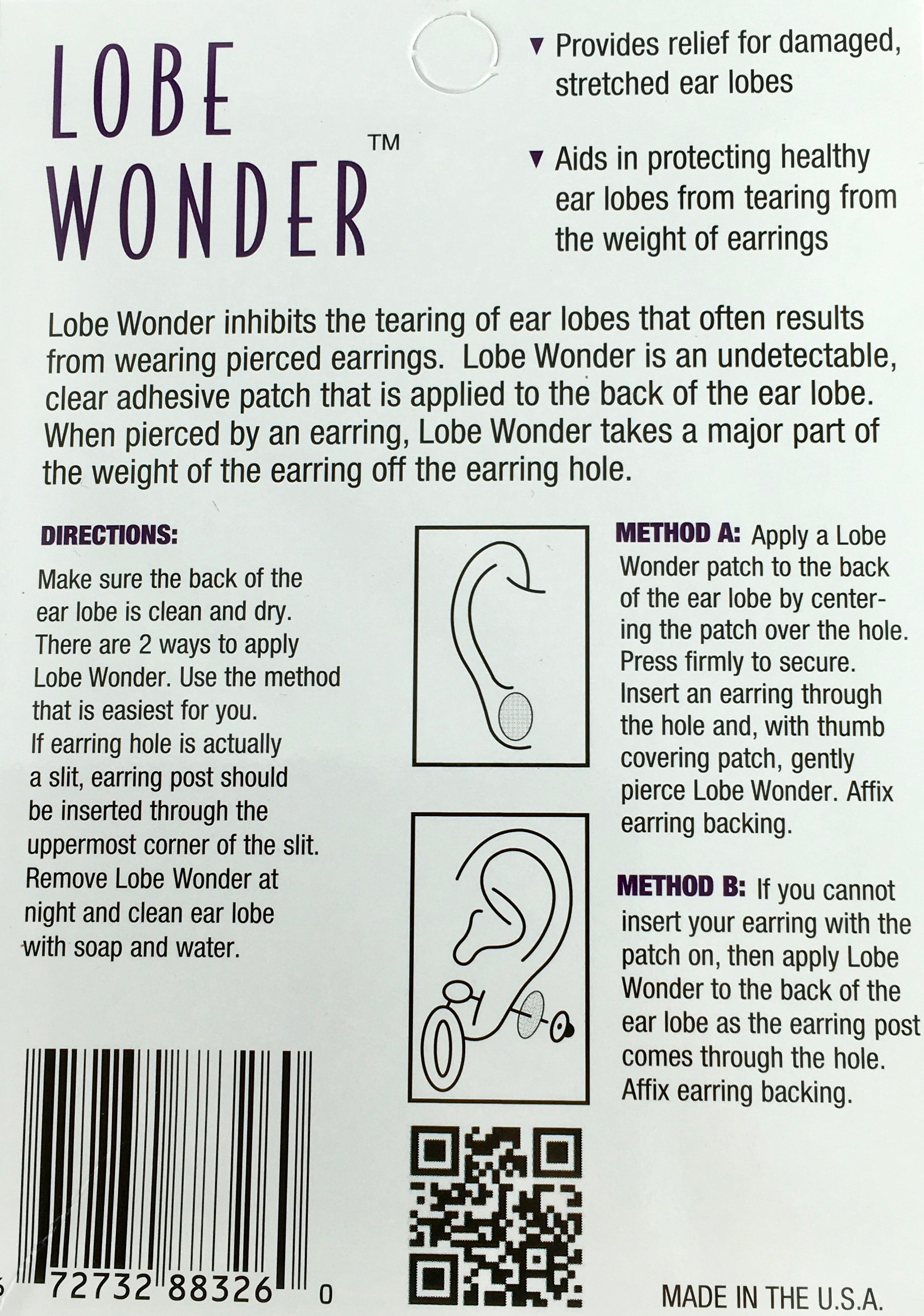 Lobe Wonder Ear Lobe Support Patches for Earrings Appx 120 Patches