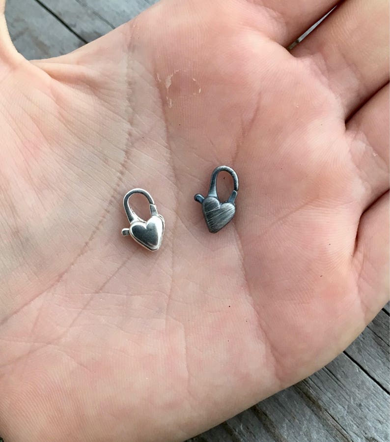Sterling Silver Heart Lobster Clasp Etsy