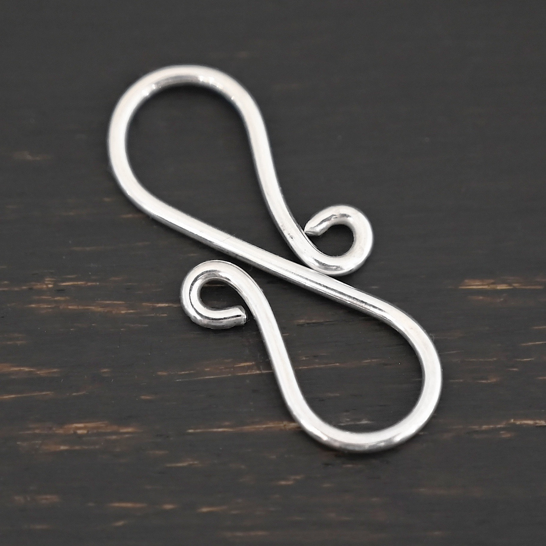 thumbnail image 2 of 925 Sterling Silver S-Shape Clasp, S-Hook Clasp For Jewelry Making, 8.5x14.5mm, Hole 0.8mm (3) 2 of 3