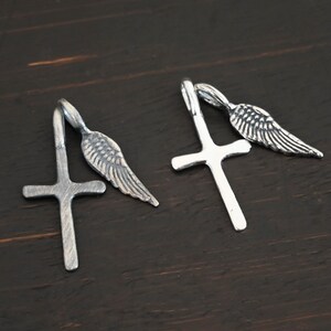Sterling Silver Angel Wing or Cross Charm