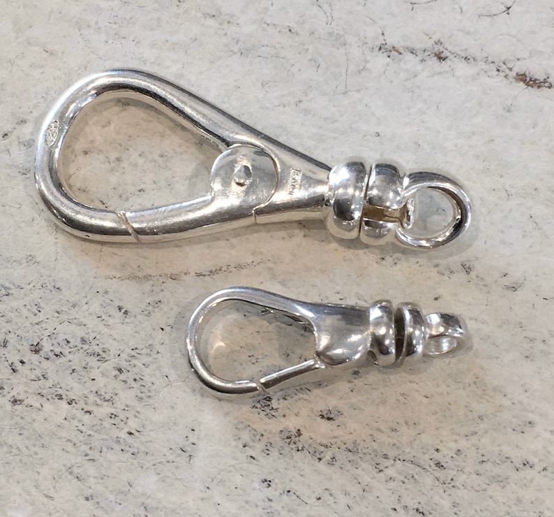 Sterling Silver Lobster Claw Swivel Clasp Push Opening 2 SIZES Etsy