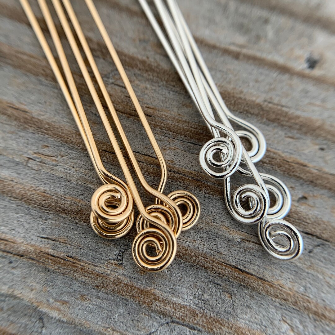 Sterling Silver or Gold Filled Decorative Headpin 3 Inches 4 Etsy