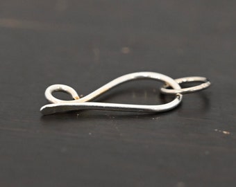 Sterling Silver Hook Clasp with Closed Jump Ring